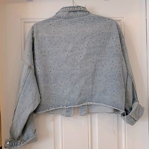 Blue B Collection rhinestone Denim jacket